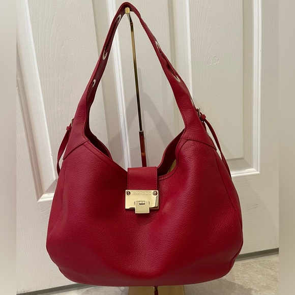 Jimmy Choo Handbags - Jimmy Choo Red Leather Shoulder Bag Hobo in Excellent Condition Dust Bag & COA